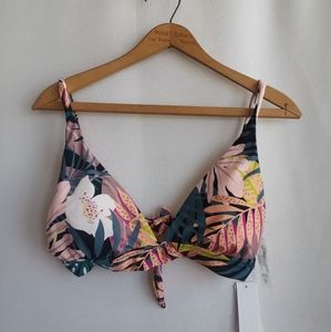 Raisins Tropical Floral Swim Top Miami Halter